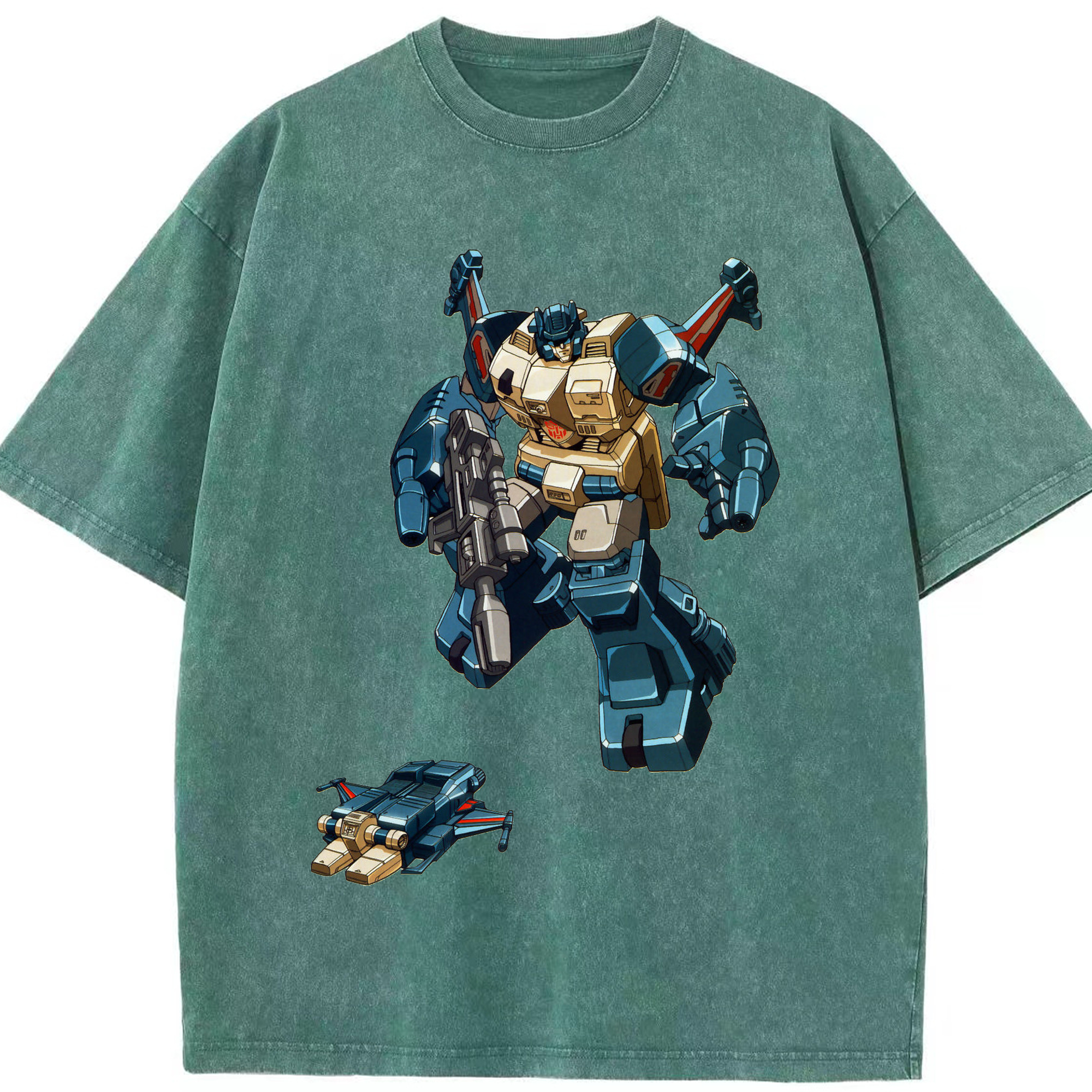 （画像用）  綿100% ヴィンテージ風 半袖Tシャツ（フロントプリント）